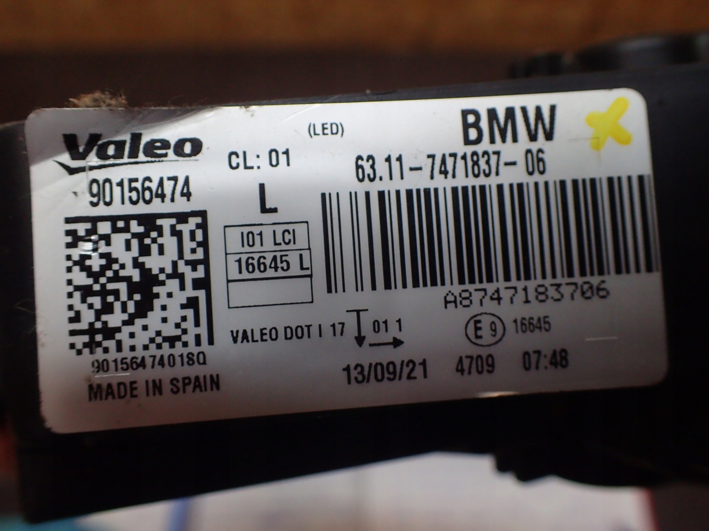 NEBELSCHEINWERFER LINKS BMW I3 LIFT LED 63117471837-06