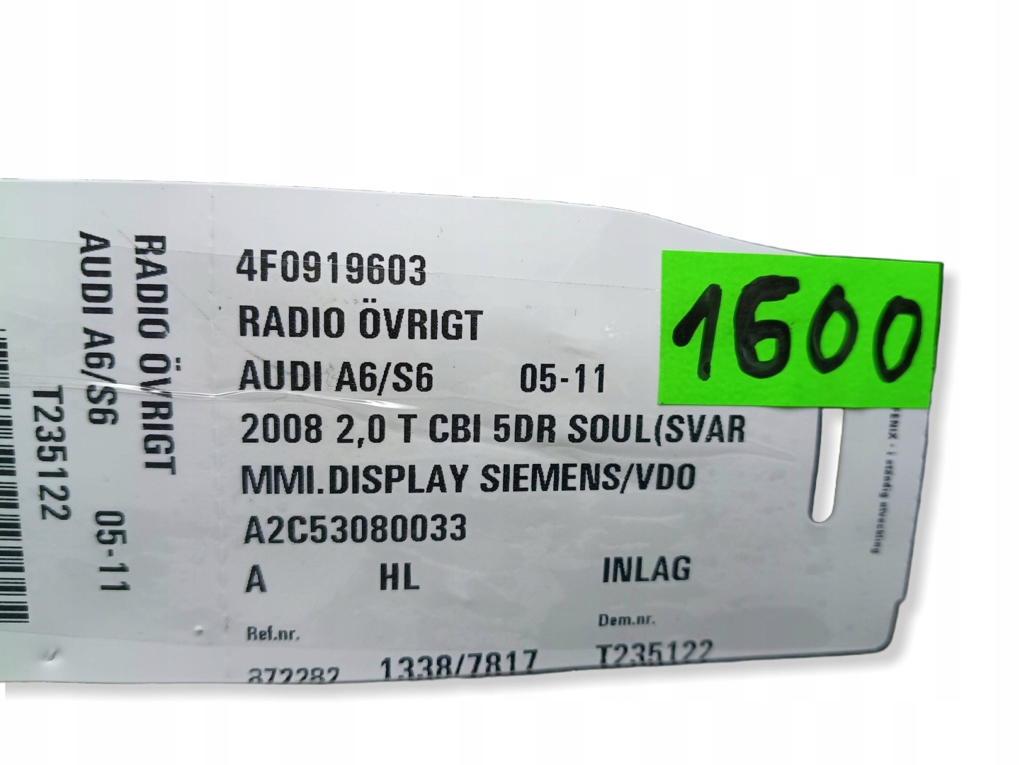 display AUDI A6 C6 4F0919603 !J