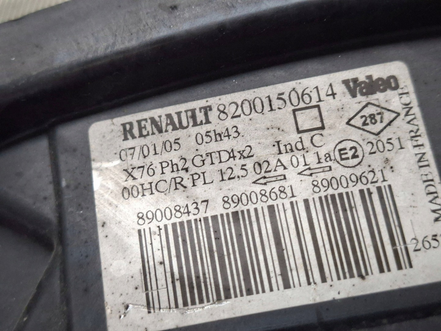 light front left 8200150614 RENAULT KANGOO and LIFT 2003