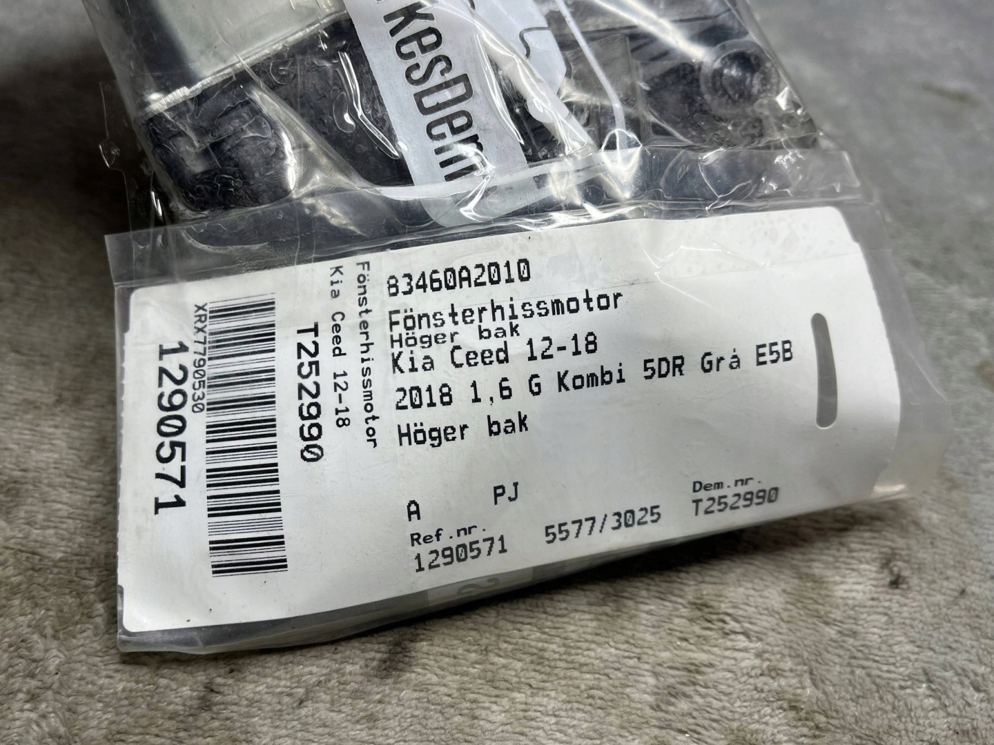 mini motor windows PRZEDNICH PRAWYCH door KIA CEED JD 83460A2010 !J