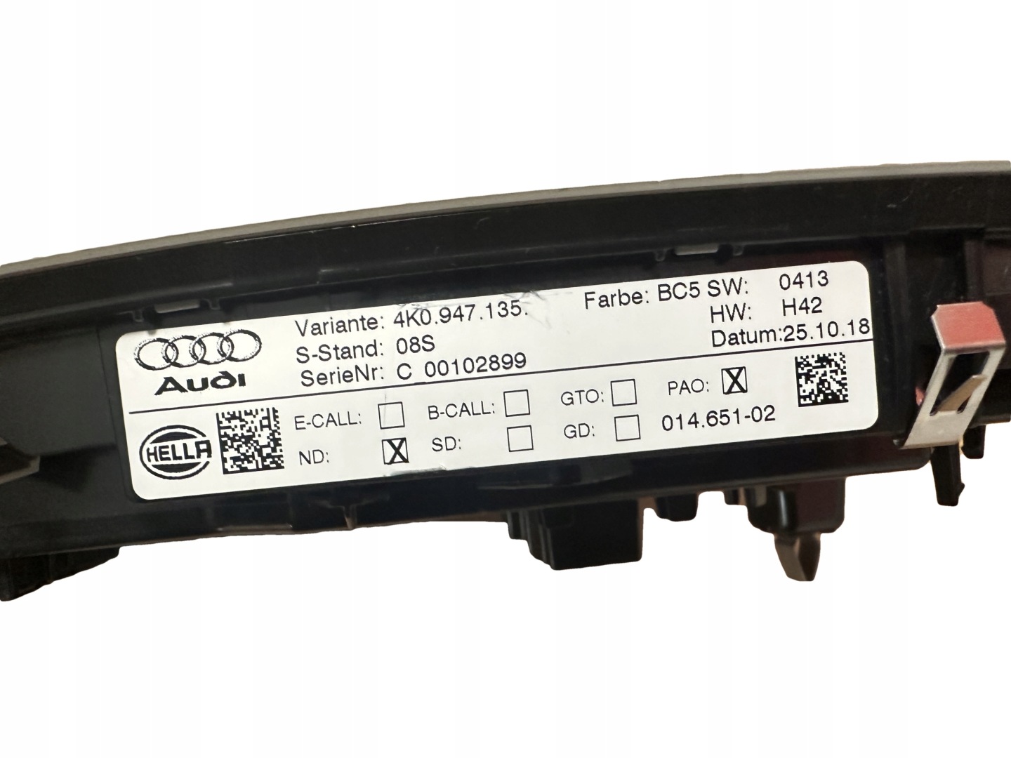 AUDI A4 A5 A6 A7 Q8 FANALE interna LED 4K0947135