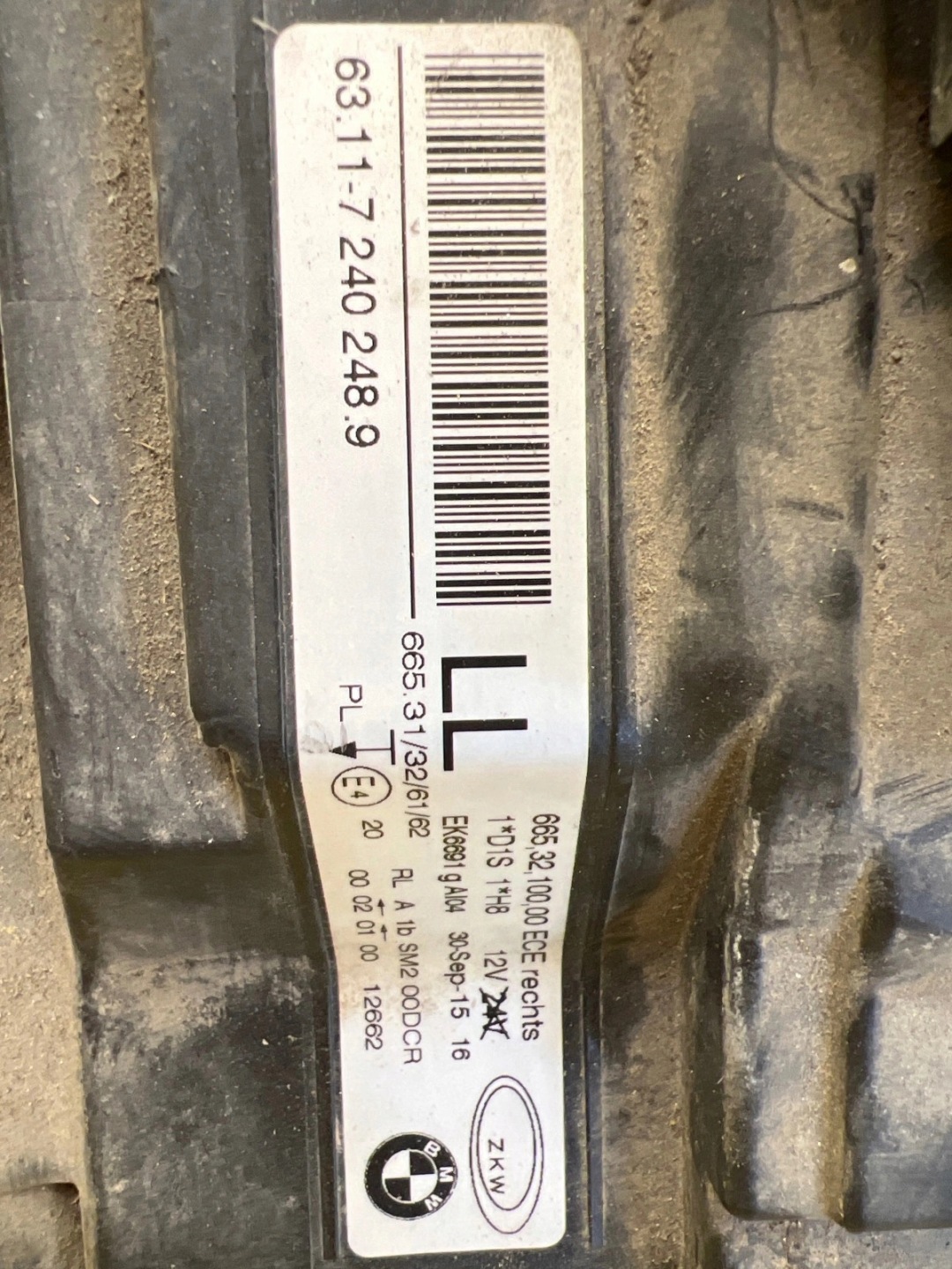 light right Bmw 3 E90 E91 Lift 08-12 Bi-Xenon 7240248