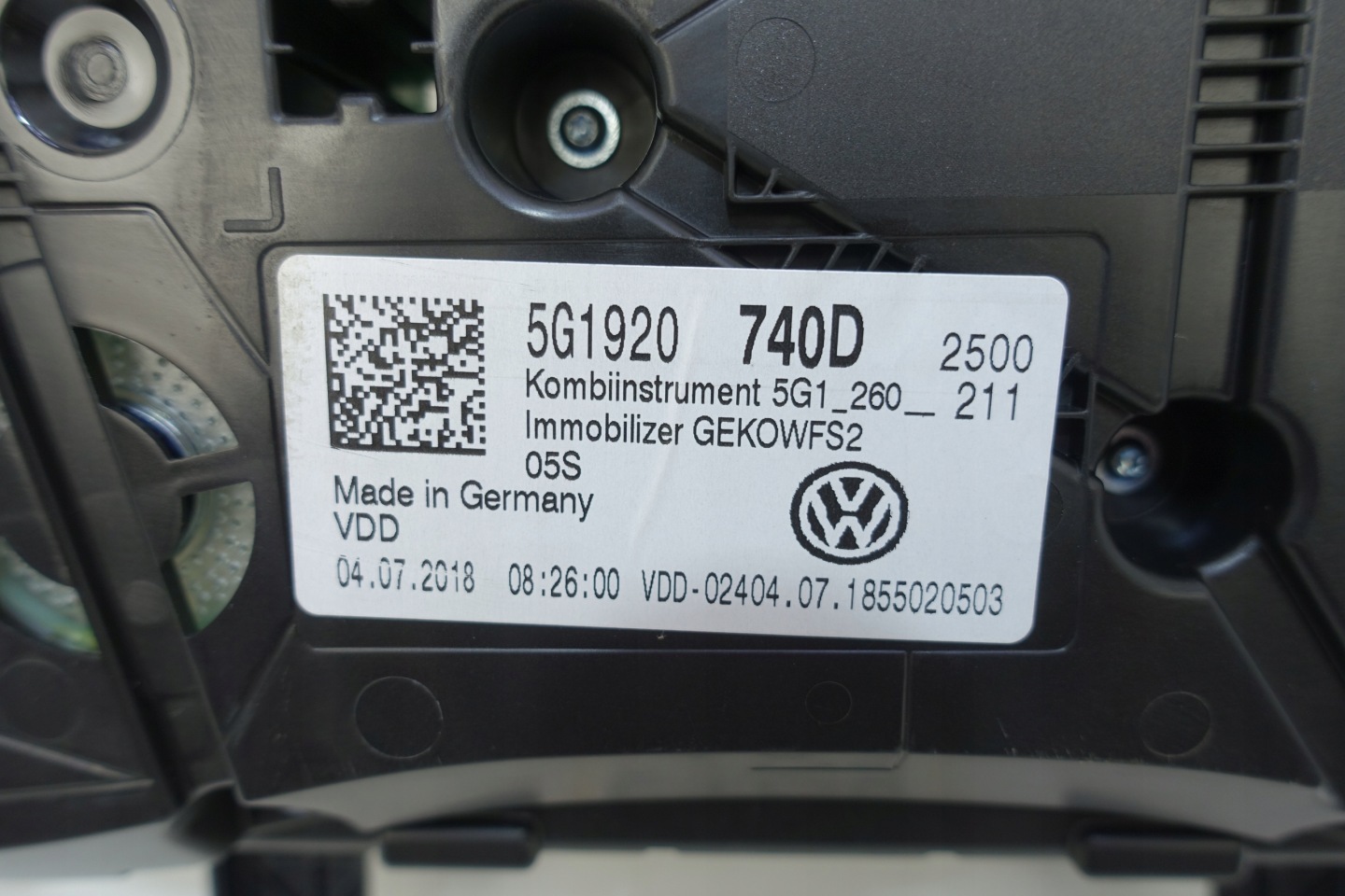 dials dials VW GOLF VII 7 5G 32080KM 5G1920740D
