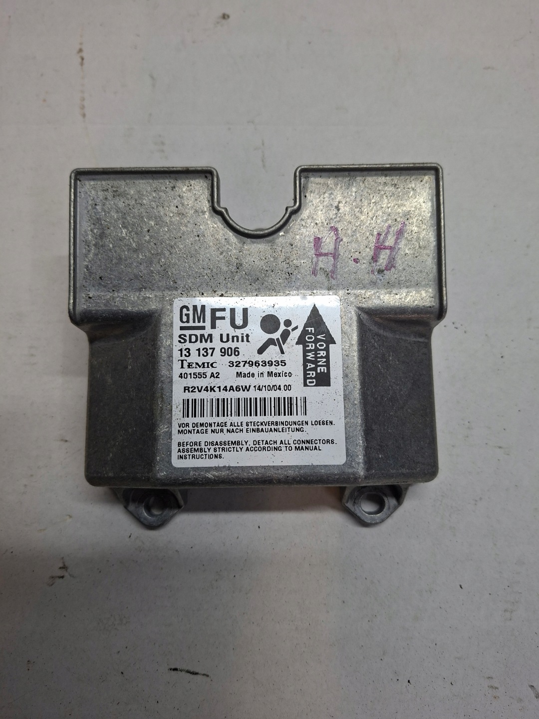 modulo SENSOR airbag airbag OPEL ASTRA H 13137906
