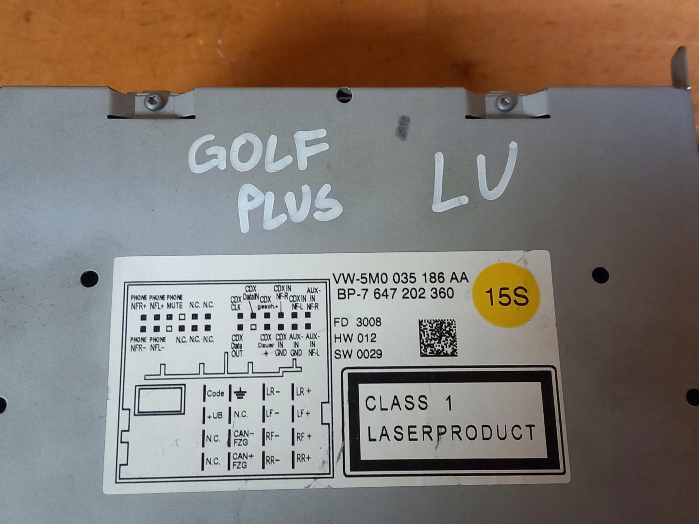 RADIO CD MP3 VOLKSWAGEN GOLF PLUS 5M0035186AA 08-14