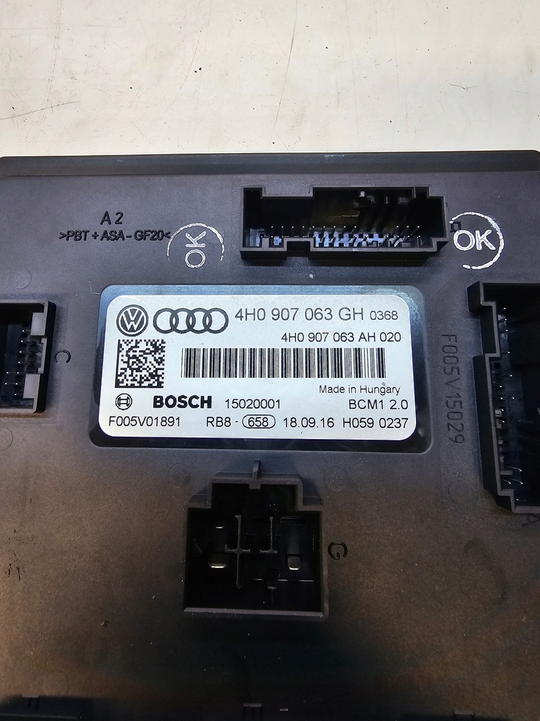 UNITÉ COMMANDE CONFORT BMC AUDI A6 C7 A7 A8 4H0907063GH