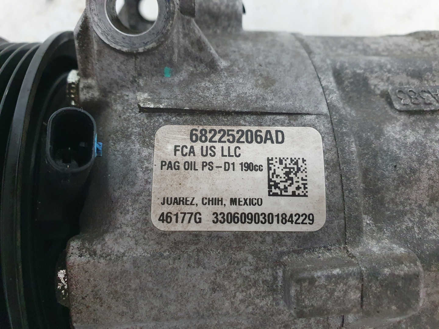 CHRYSLER PACIFICA II 16- 3.6 compressor of the air conditioning compressor; 68225206AD