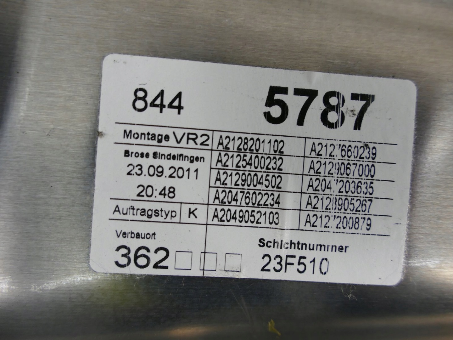 MERCEDES W212 window regulator right front