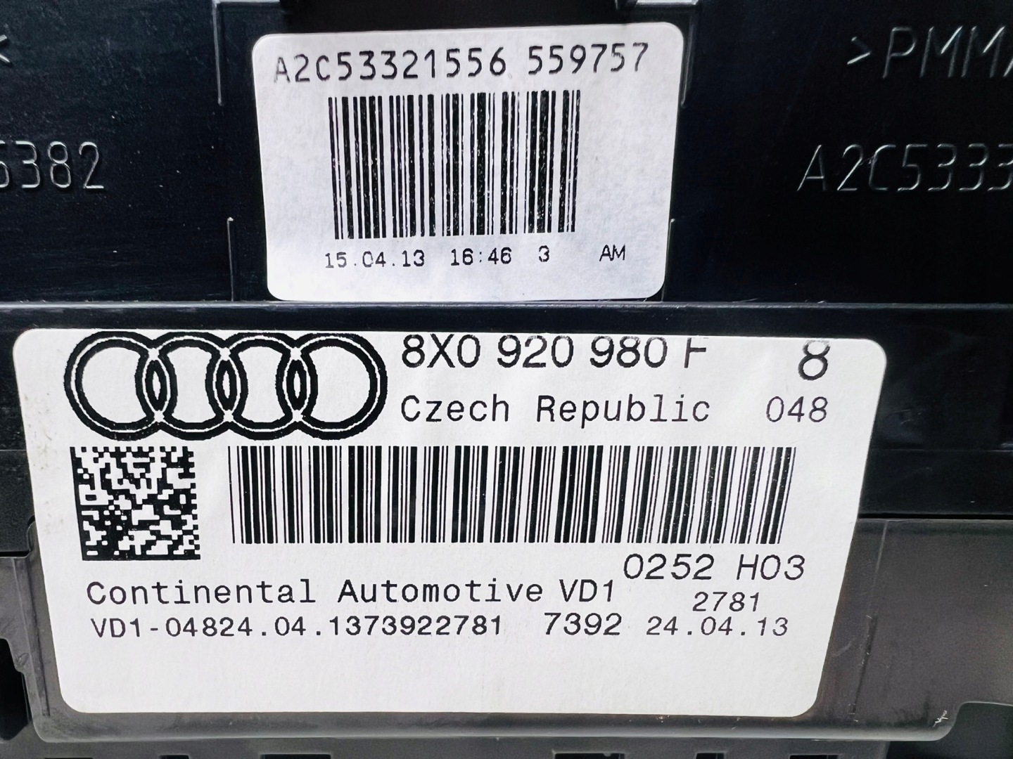 dials dials display AUDI A1 8X 8X0920980F