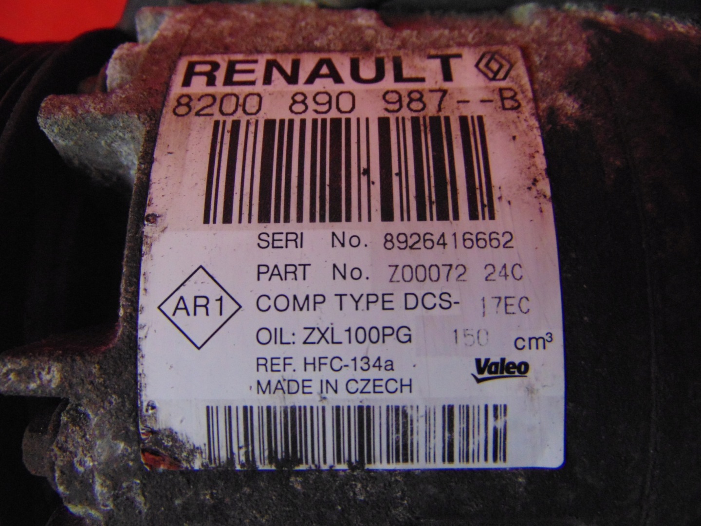 RENAULT LAGUNA III 3 2.0 DCI klimakompressor kompressor 8200890987