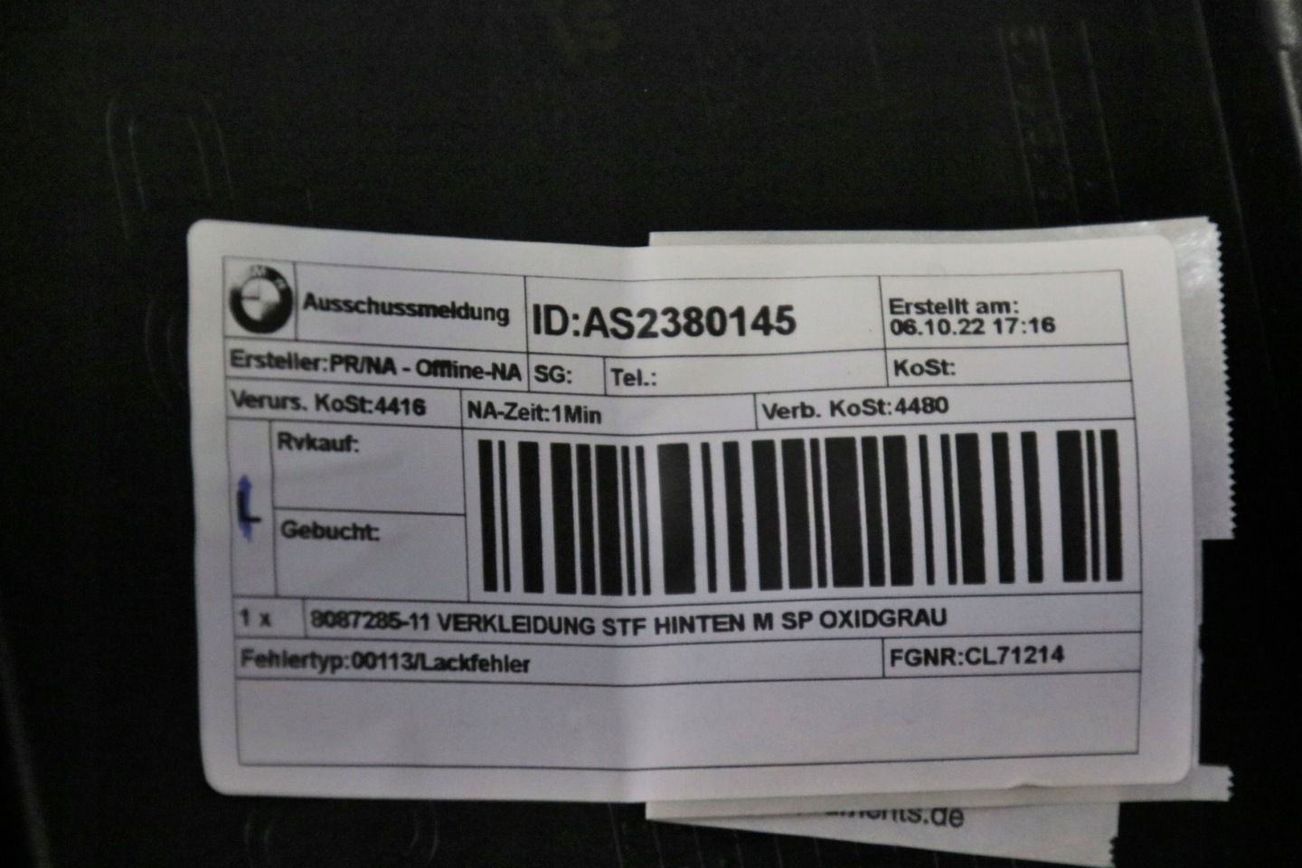 BMW 7 G70 m-packet bumper rear part rear USA 6xPDC C4A