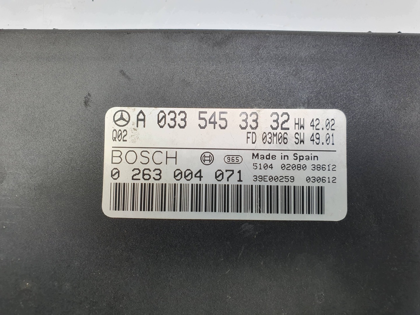 control unit 0263004071 MERCEDES W 220 LIFT 2003