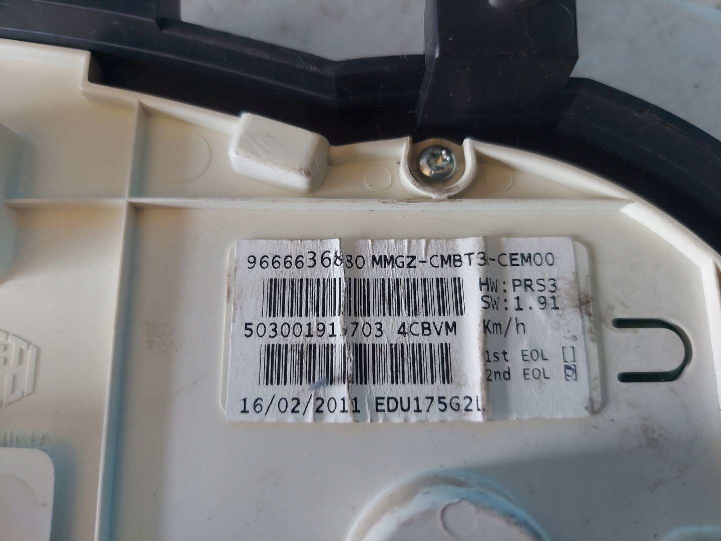 dials clock PEUGEOT 206+ 1.4 HDI 9666636880