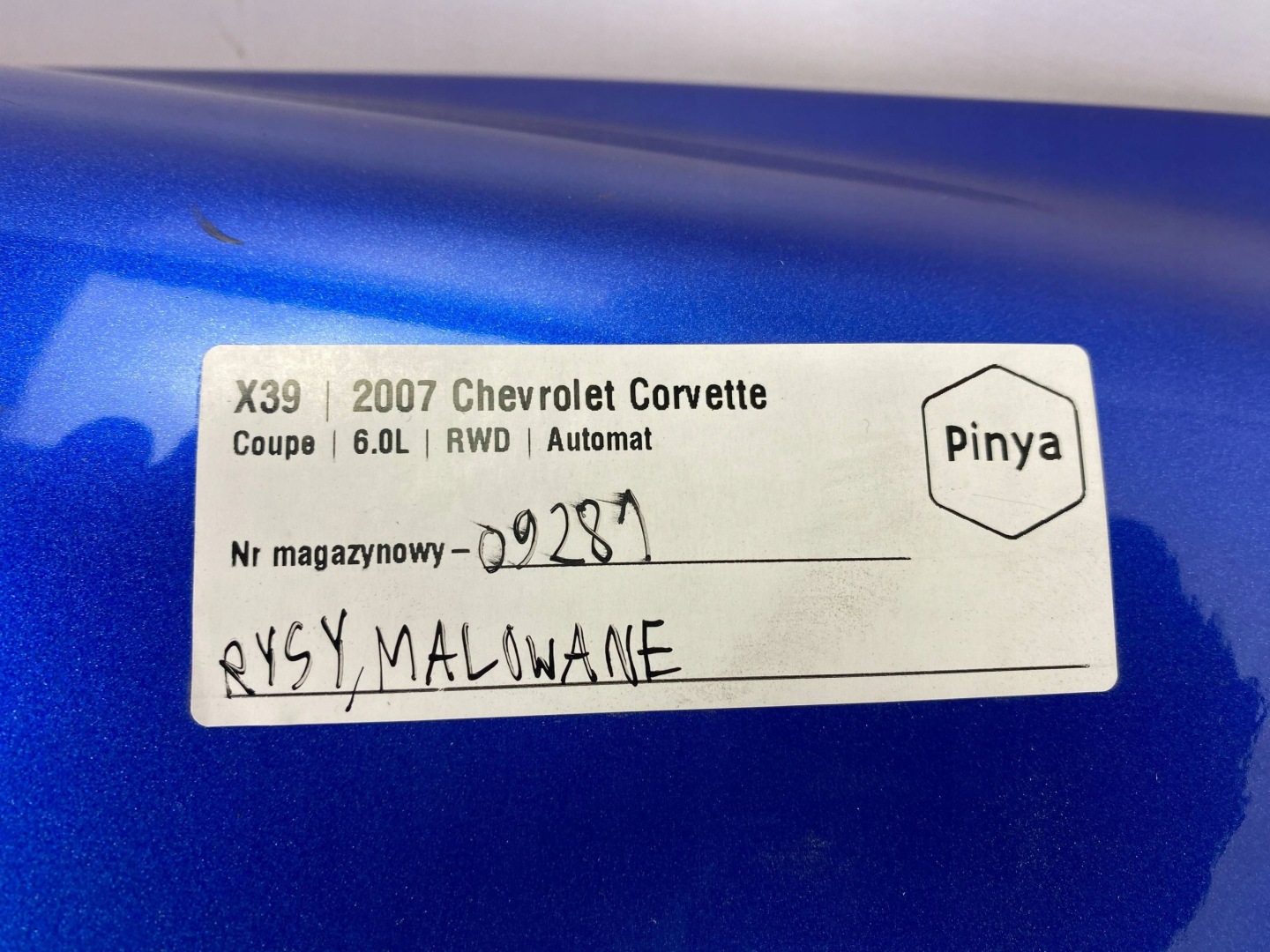 parafango sinistra Chevrolet Corvette C6 2007