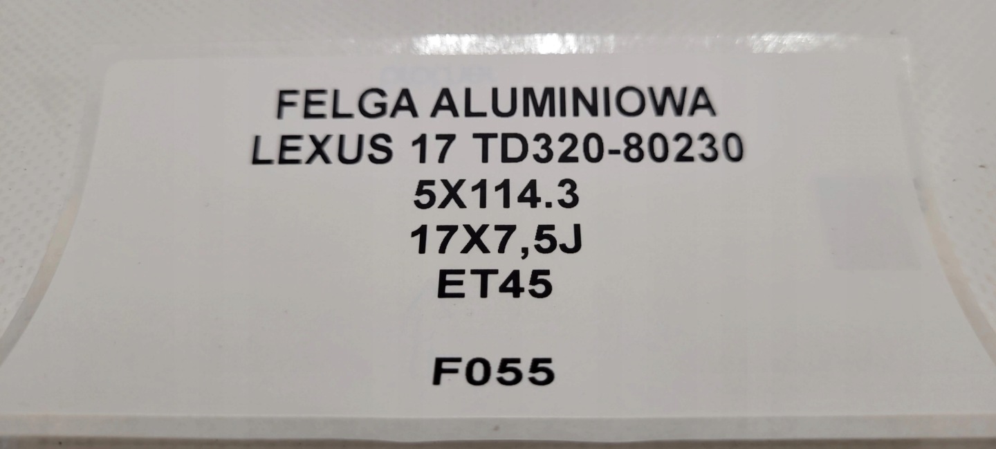 disc aluminium LEXUS 17 TD320-80230 5x114,3