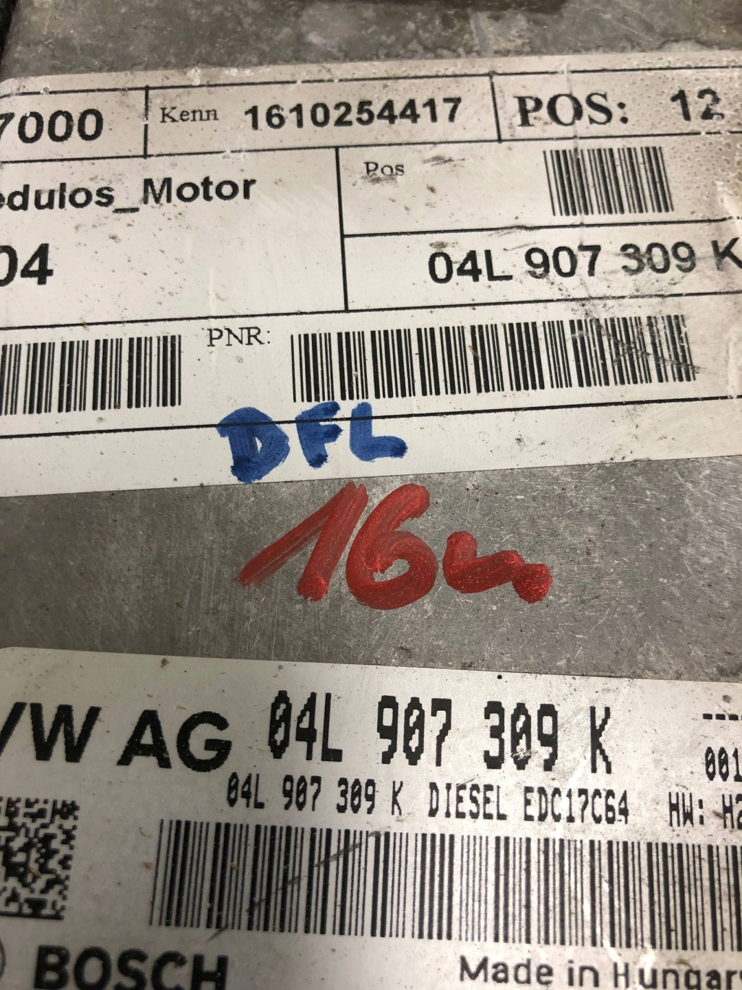 computer Motore 2.0 TDI VW SKODA AUDI 04L907309K