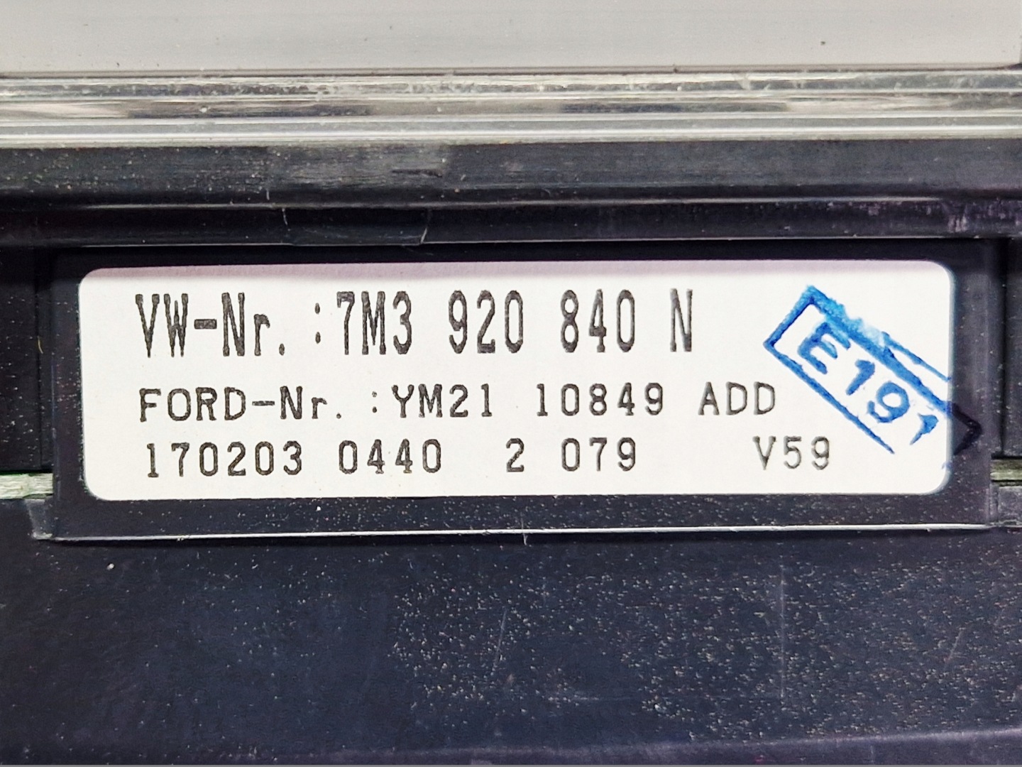 dials dials VW SHARAN MK2 LIFT 1.9 TDI 7M3920840N