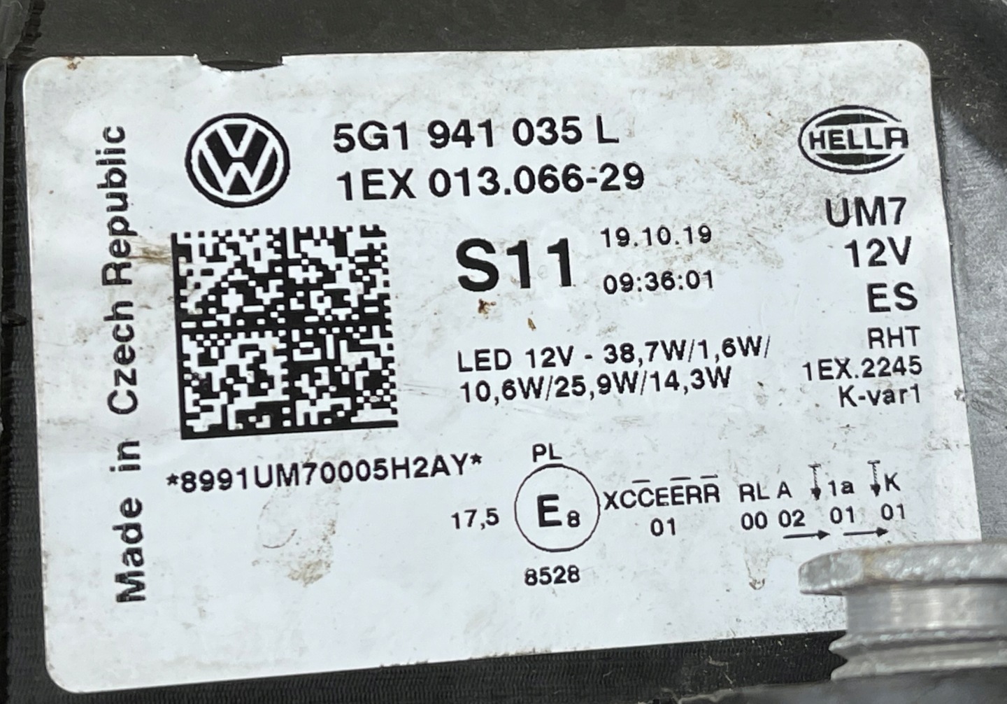 VW GOLF VII LIFT 2016 - light left front front FULL LED 5G1941035L