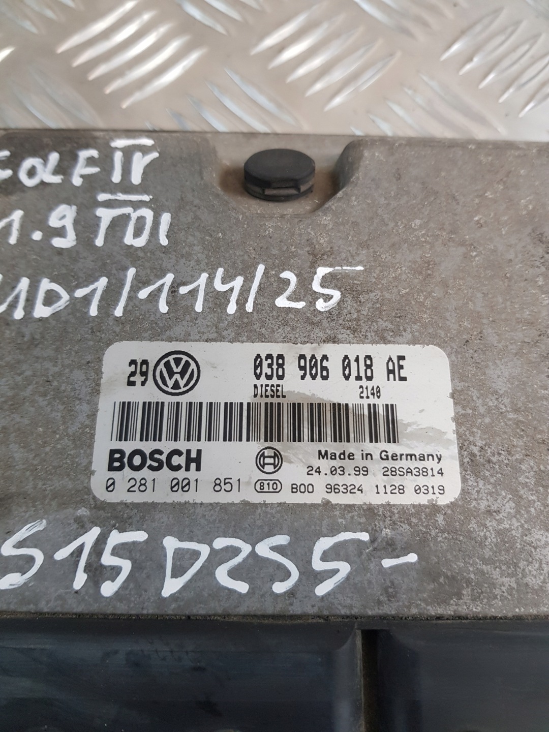 VW GOLF IV 1.9 TDI control unit of the engine 038906018AE