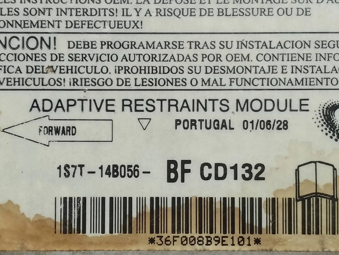 modulo SENSOR airbag FORD MONDEO MK3 III 1S7T14B056