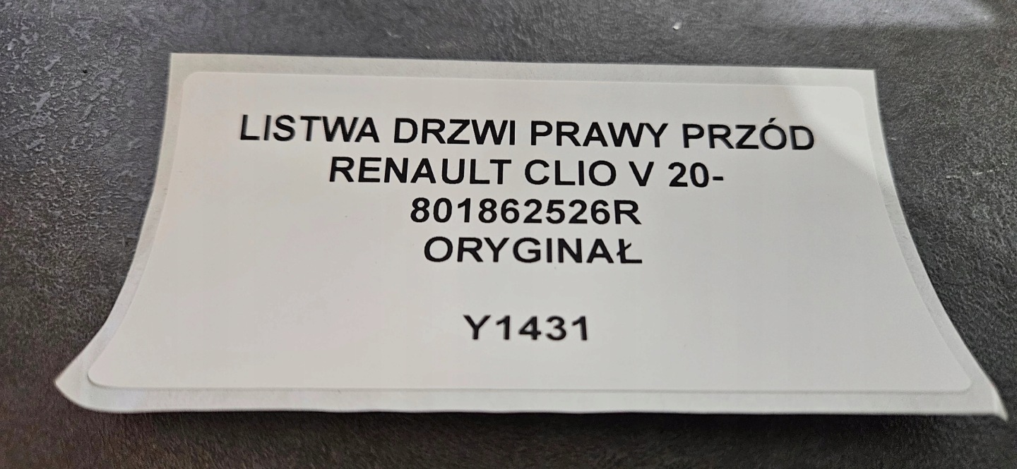moulding door right front RENAULT CLIO V 20- 801862526R original