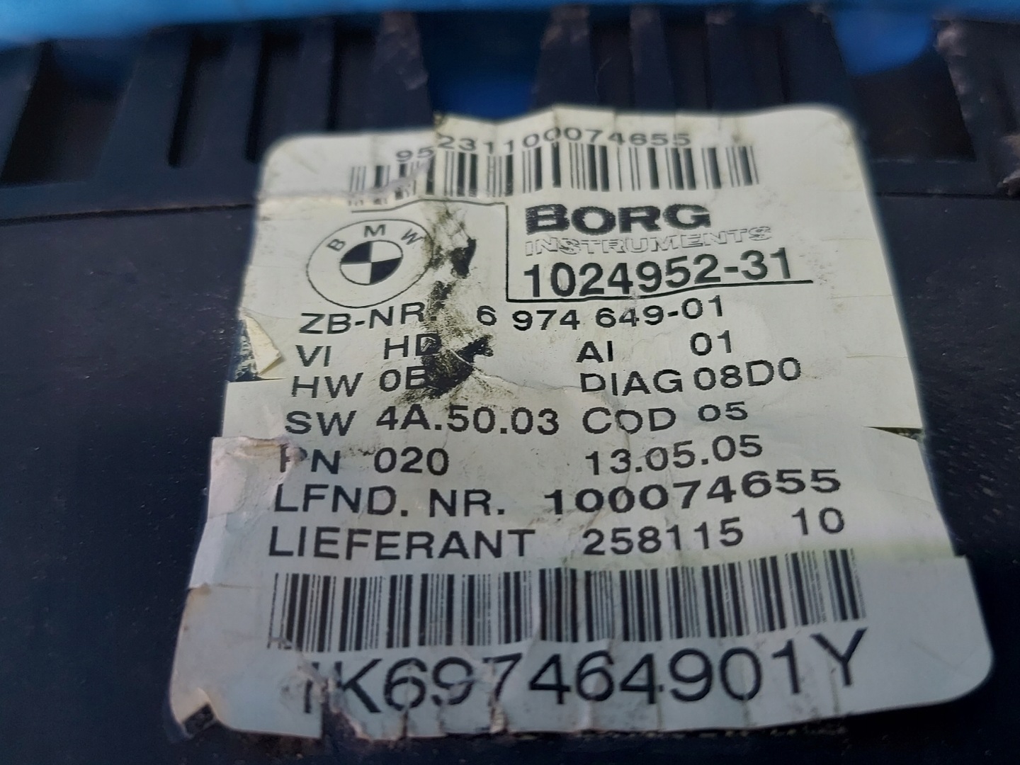 dials clock BMW 1 E87 118D 102495231