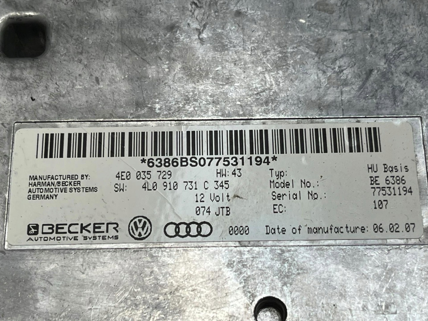 module multimedia Audi Q7 4L 2007 4E0035729