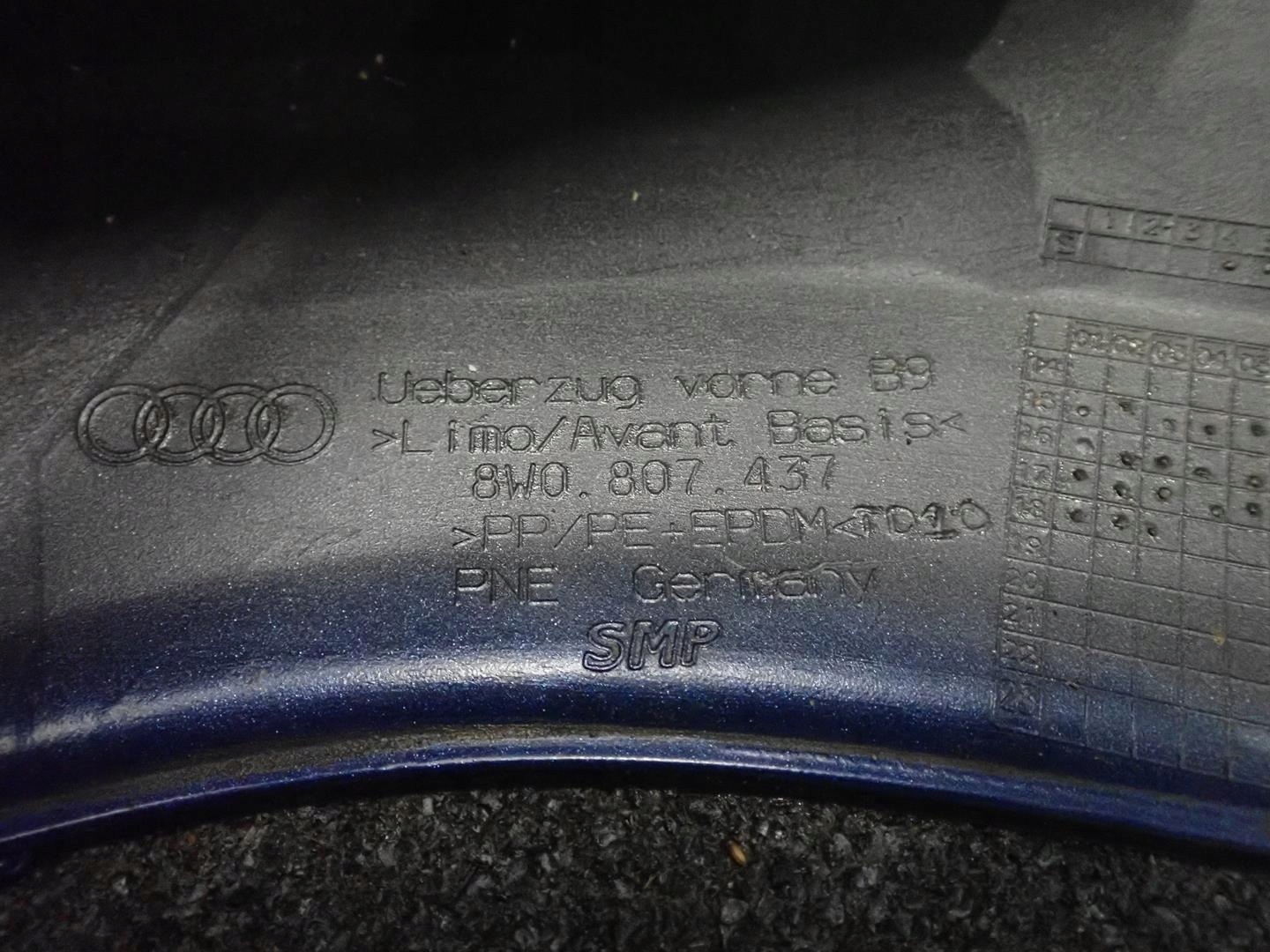 bumper front front AUDI A4 B9 2015- 8W0807437