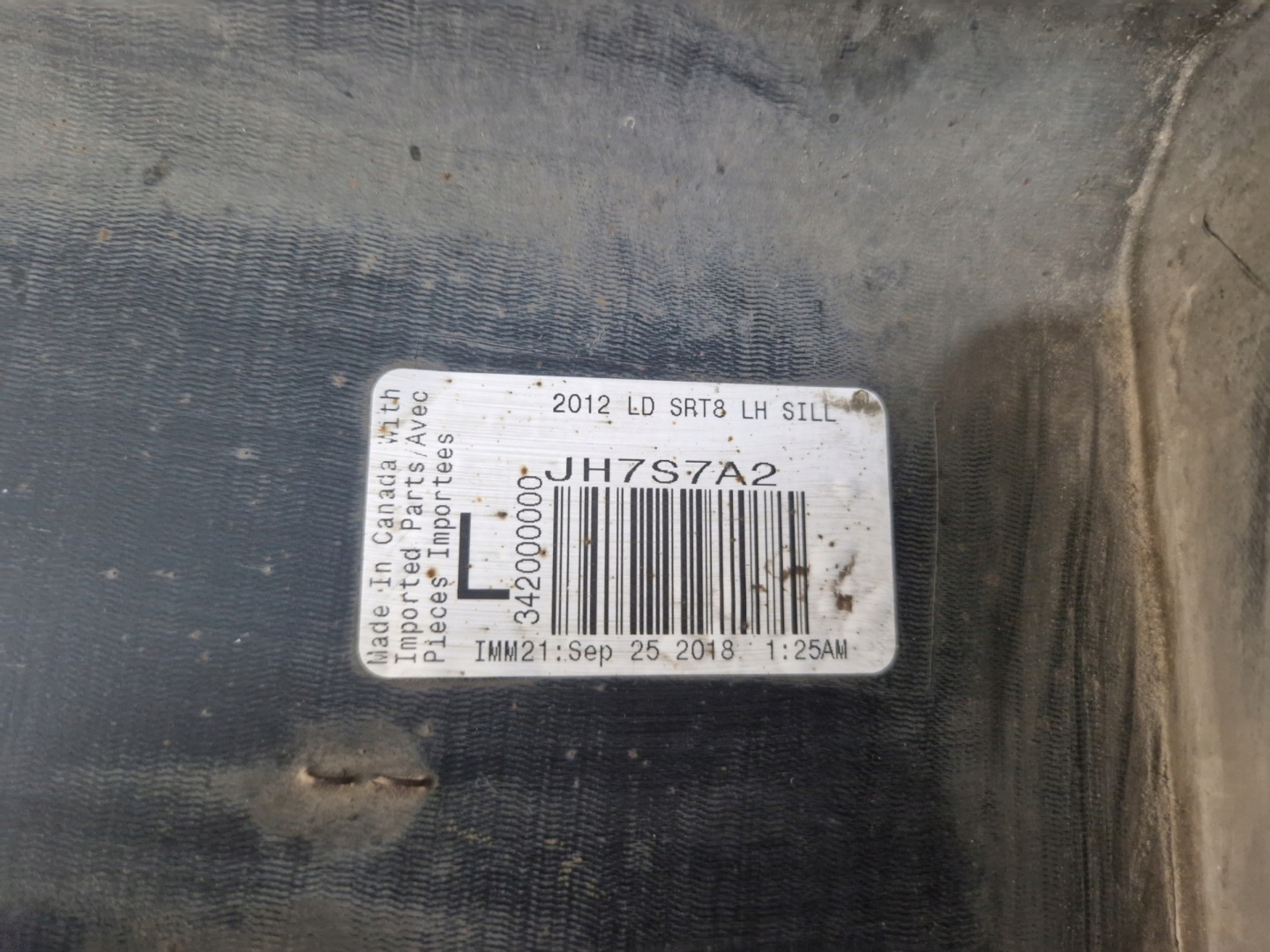 DODGE CHARGER SRT 2019- left moulding threshold original PAR 1QA51TRMAF