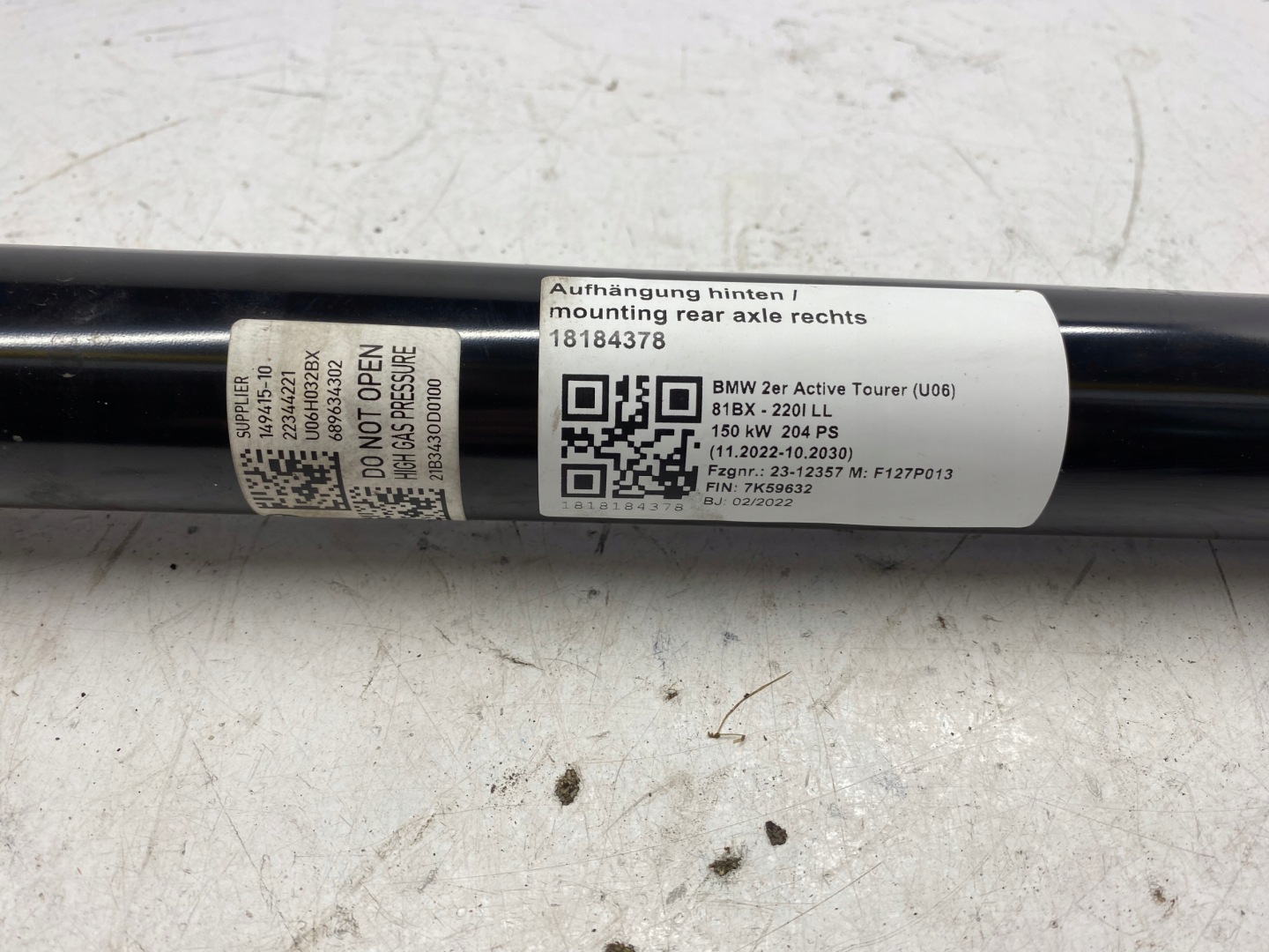 BMW 2 U06 shock absorber rear right 149415-10