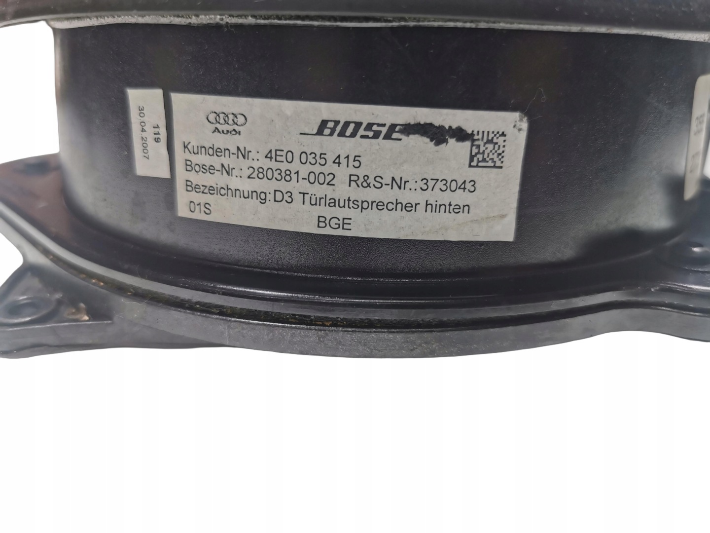 speaker door left right rear part AUDI A8 D3 4E0035415