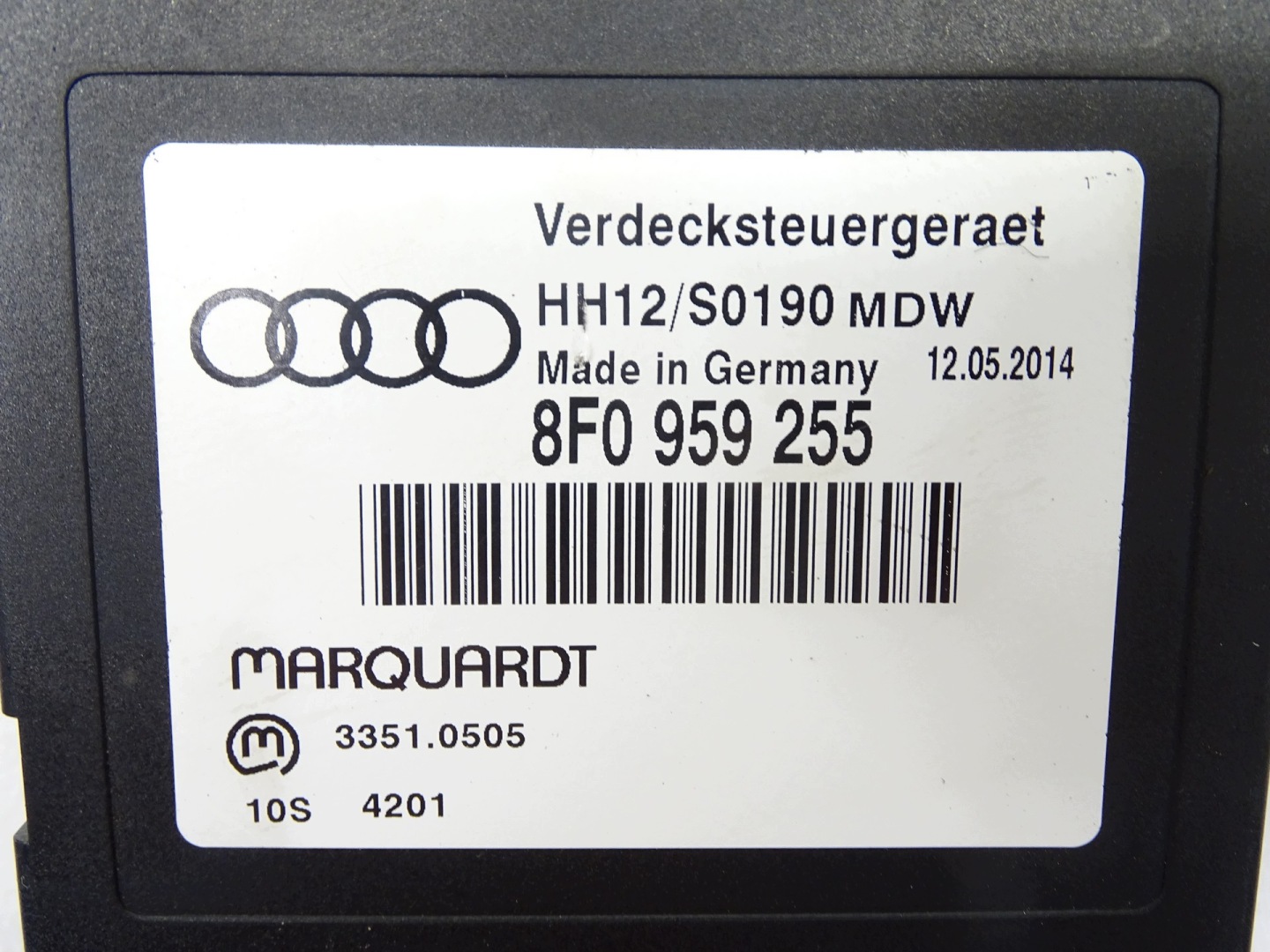module computer control unit roofs AUDI A5 8T 8F CABRIO 8F0959255