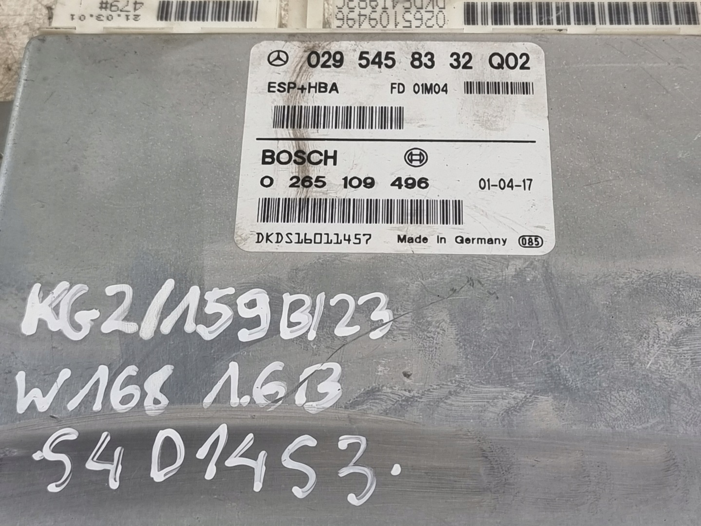 module control unit ESP OE 0295458332 MERCEDES A KLASA W168 1.6B