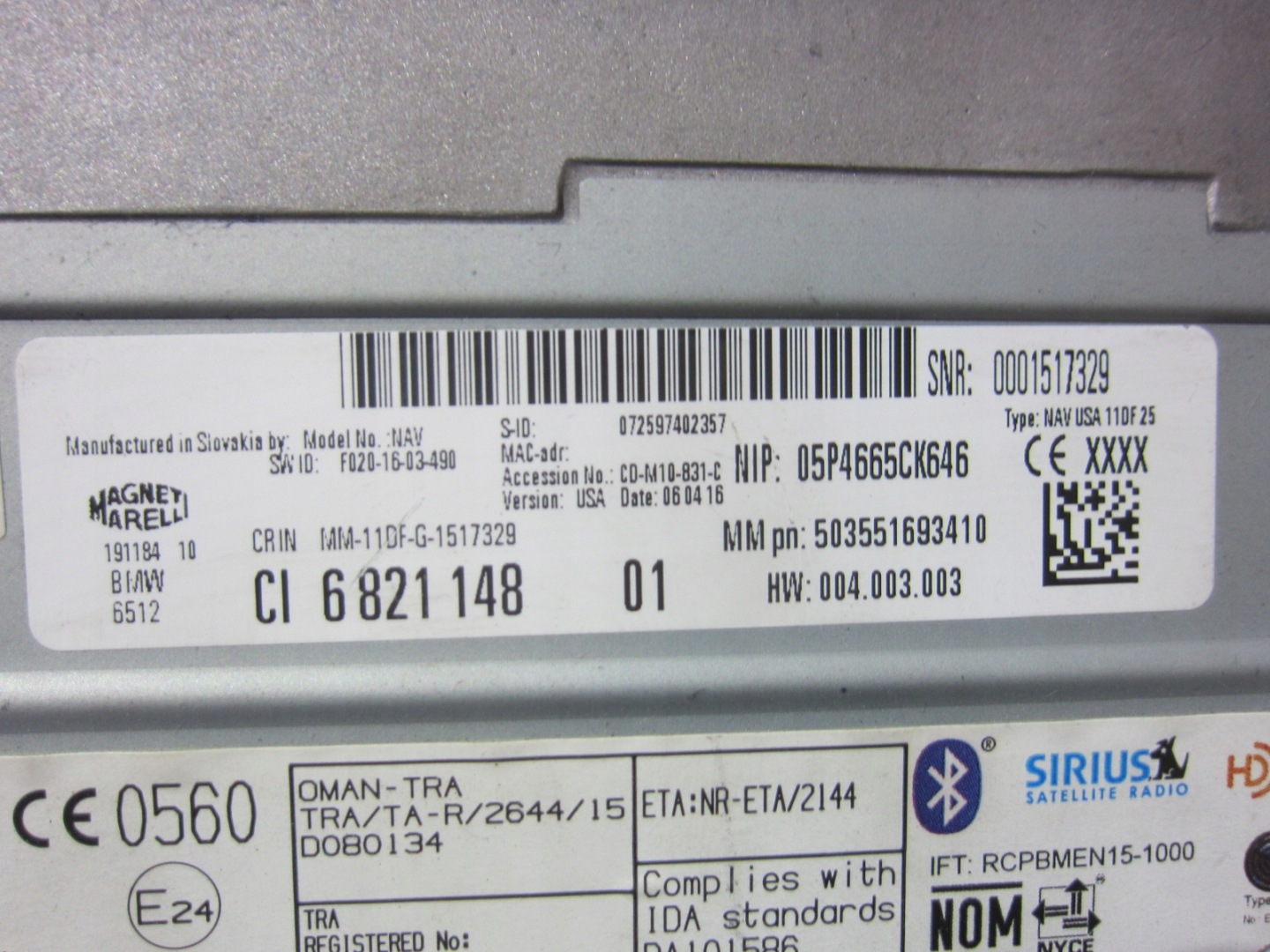 BMW X1 F48 navigation radio module control unit player 65126821148 6821148