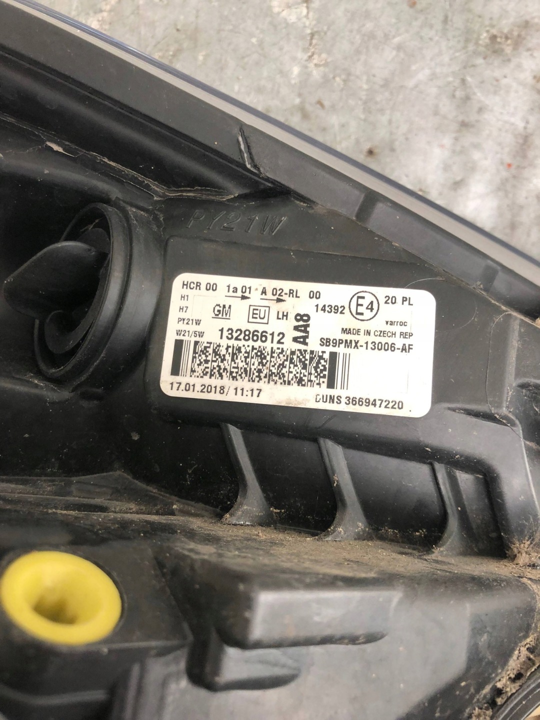 light left front OPEL MERIVA B 13286612