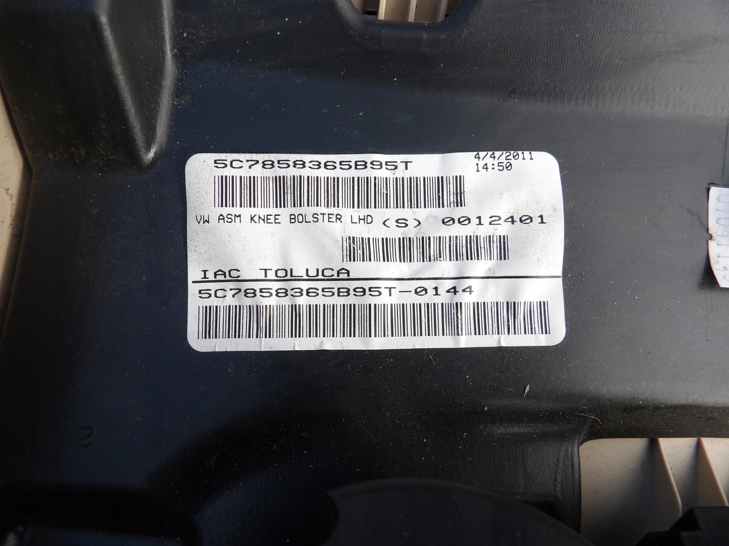 VW JETTA cover below steering wheel,