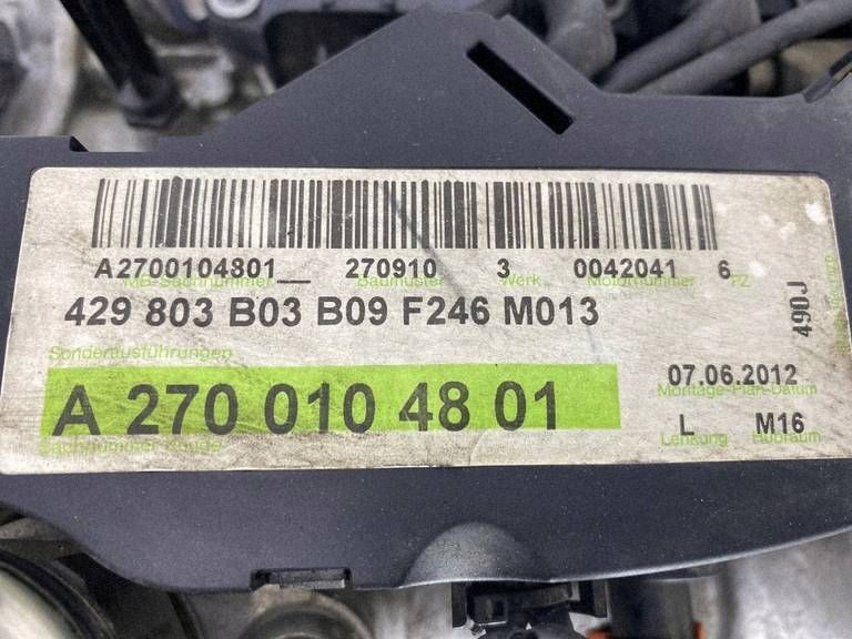 engine complete 270910 Mercedes B180 W246 2012r 1.6 CGI M270.910
