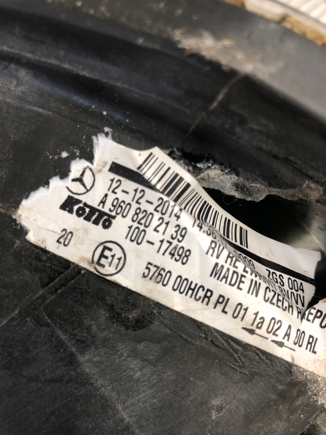 light right front MERCEDES ACTROS A9608202139