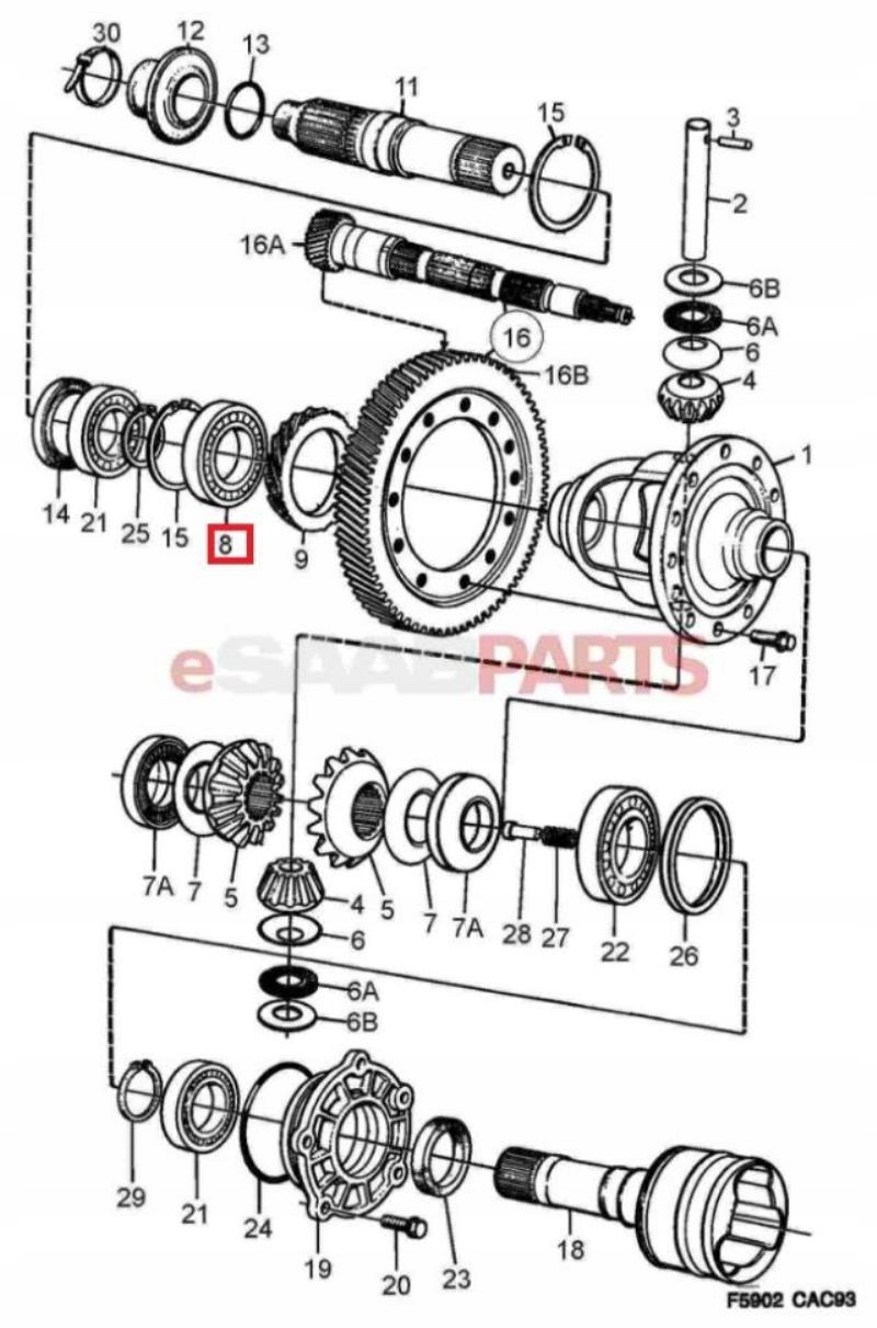 LOZYSKO gearboxes SAAB 9000 85-93 2.3 / 8719254