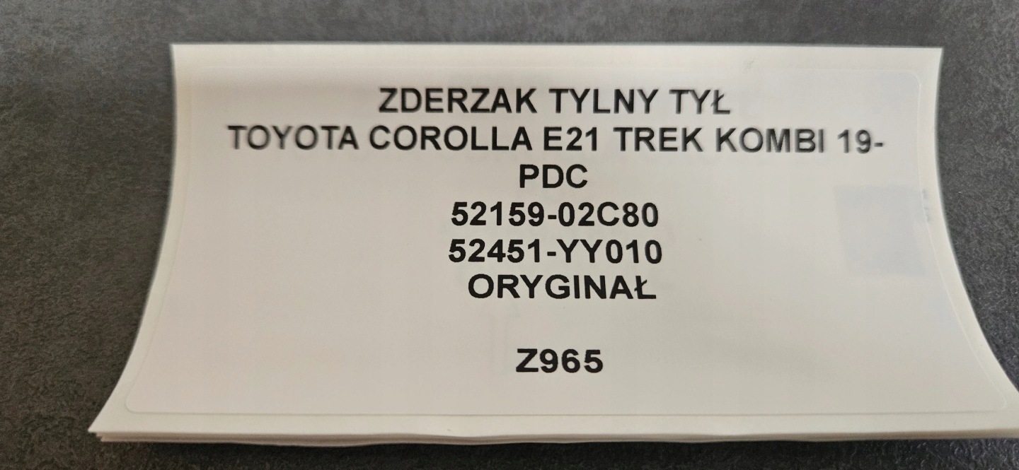 bumper rear TOYOTA COROLLA E21 TREK KOMBI 19