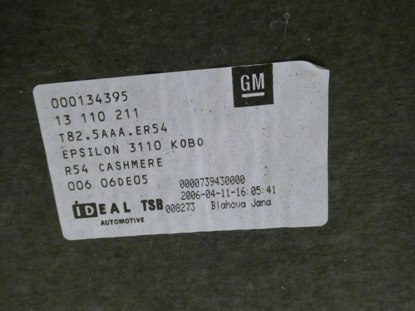 mats floor boot beige OPEL VECTRA C KOMBI