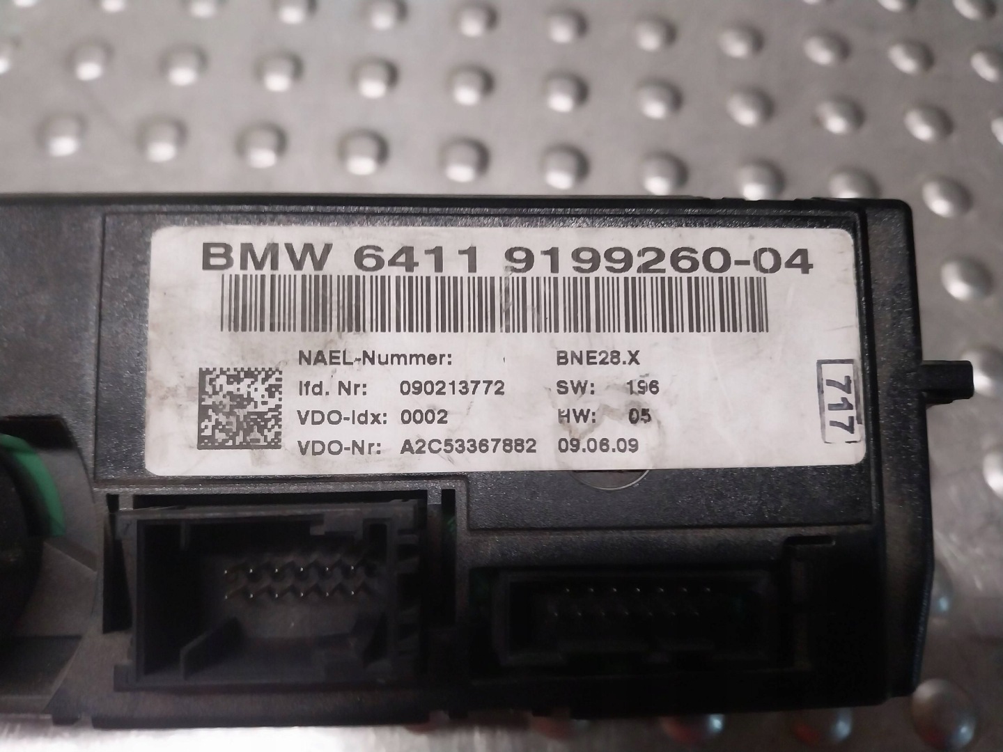 control panel air conditioning devices of the air conditioning 9199260 BMW E81 E82 E87 E88 E90 E93
