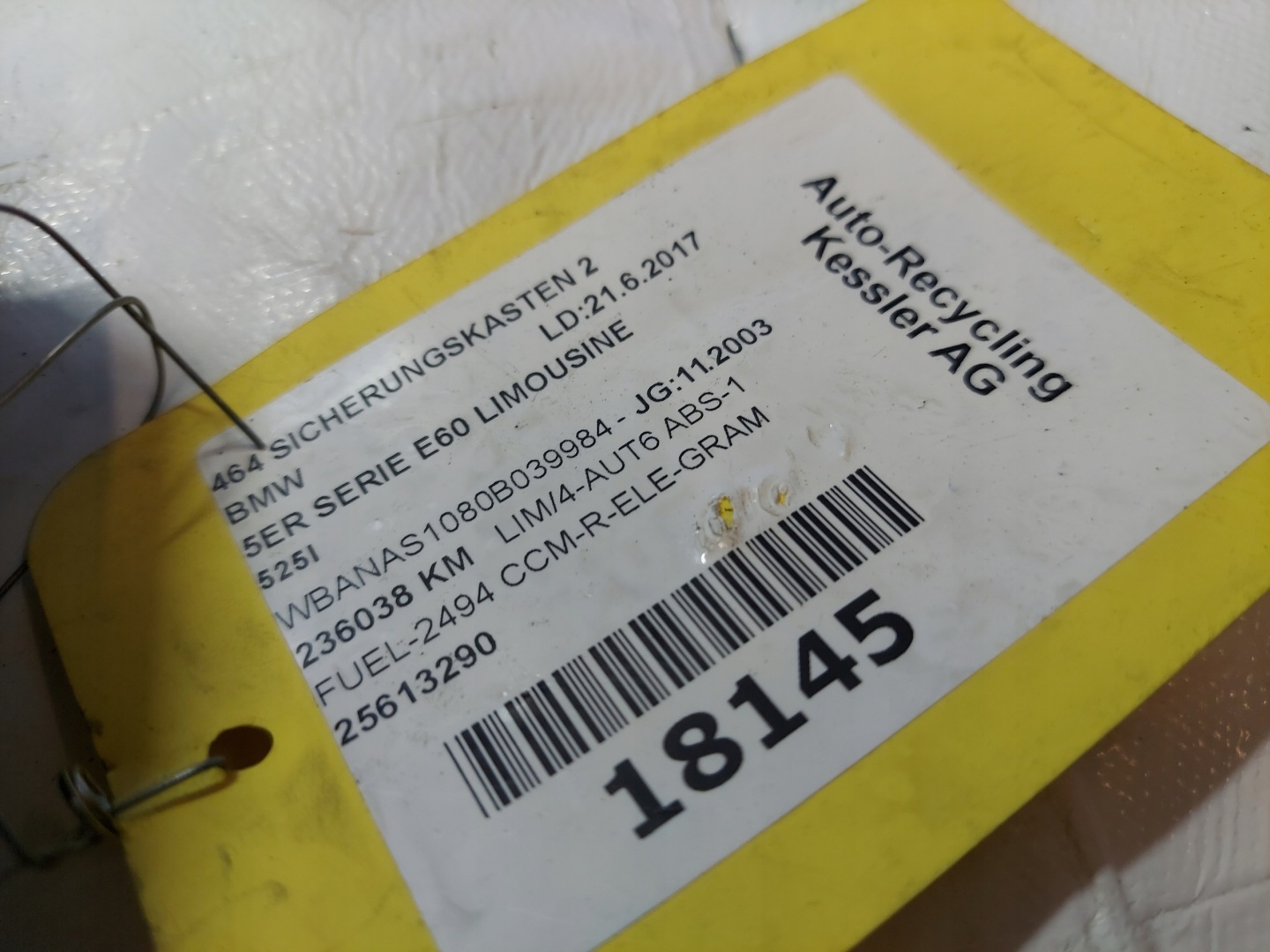 Module fusibles BMW E60 525i 25613290