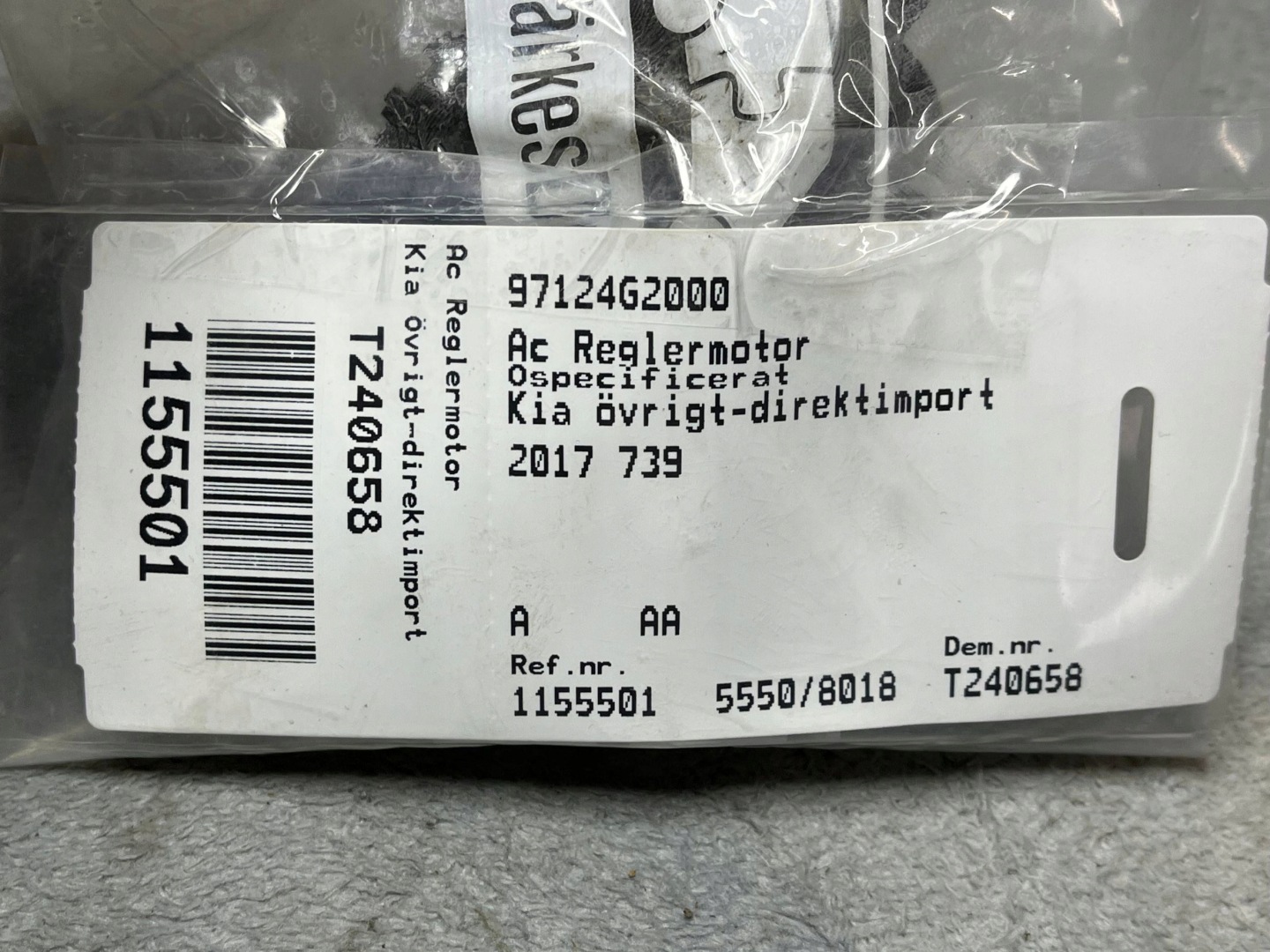Original ZESPOL SILOWNIKA KIA Niro 97124G2000