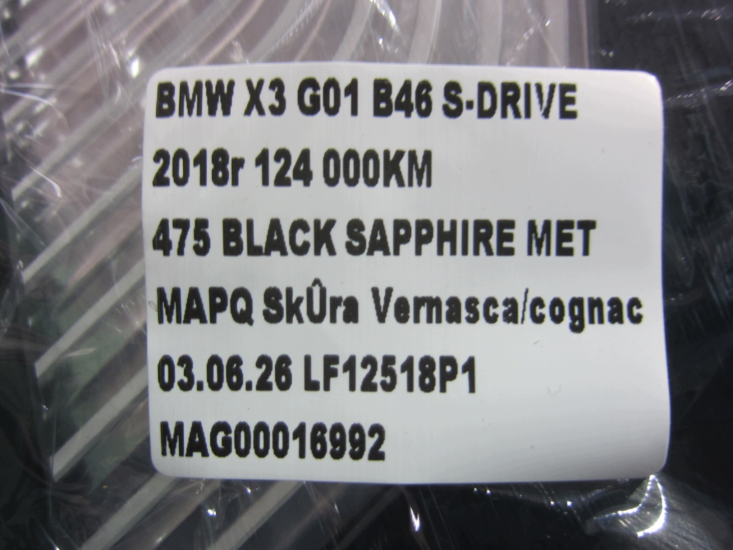 BMW X3 G01 control panel CENTRUM FUNKCYJNE roofs black 9472150 5B6C612