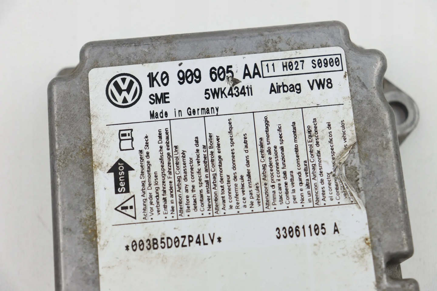 SKODA OCTAVIA II MK2 modulo SENSOR airbag airbag 1K0909605AA