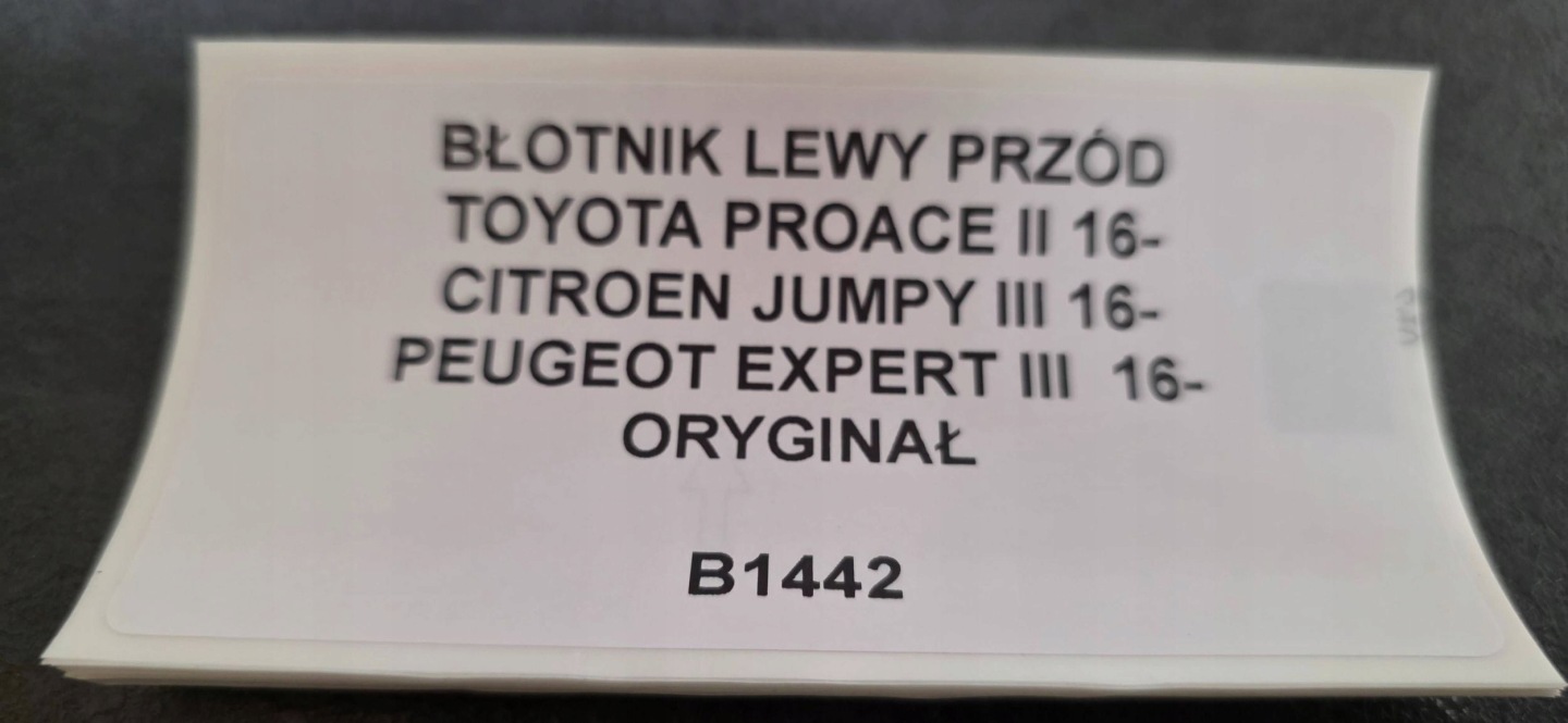 fender left front TOYOTA PROACE II JUMPY III EXPERT III 16- original