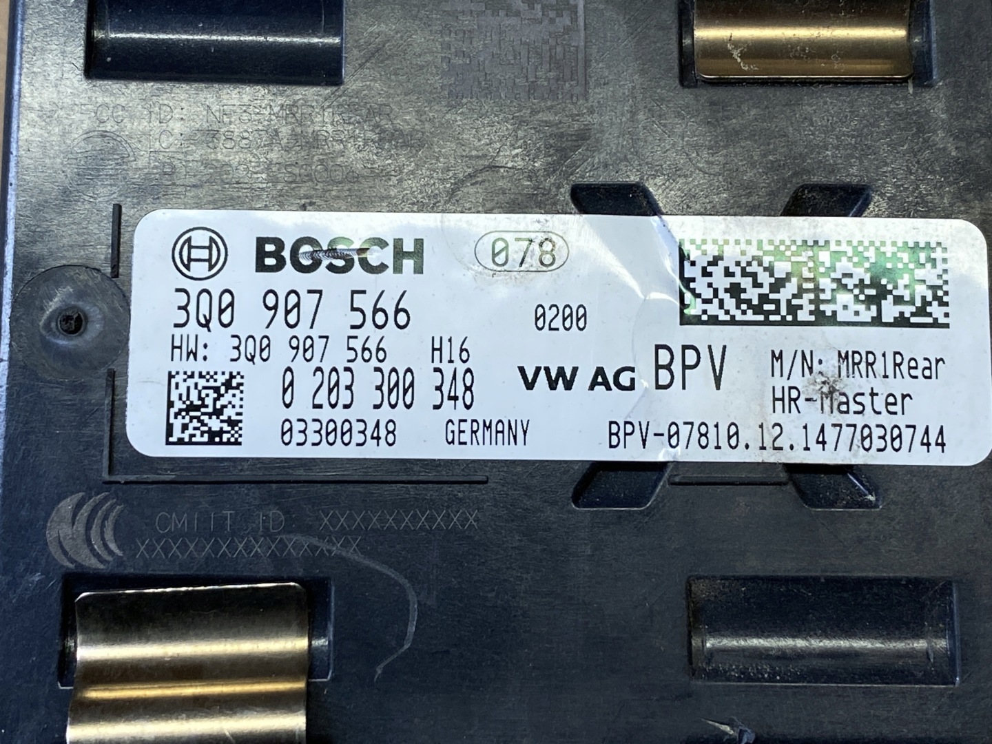 VW PASSAT 3G B8 RADAR ASYSTENT changes supports right 3Q0907566
