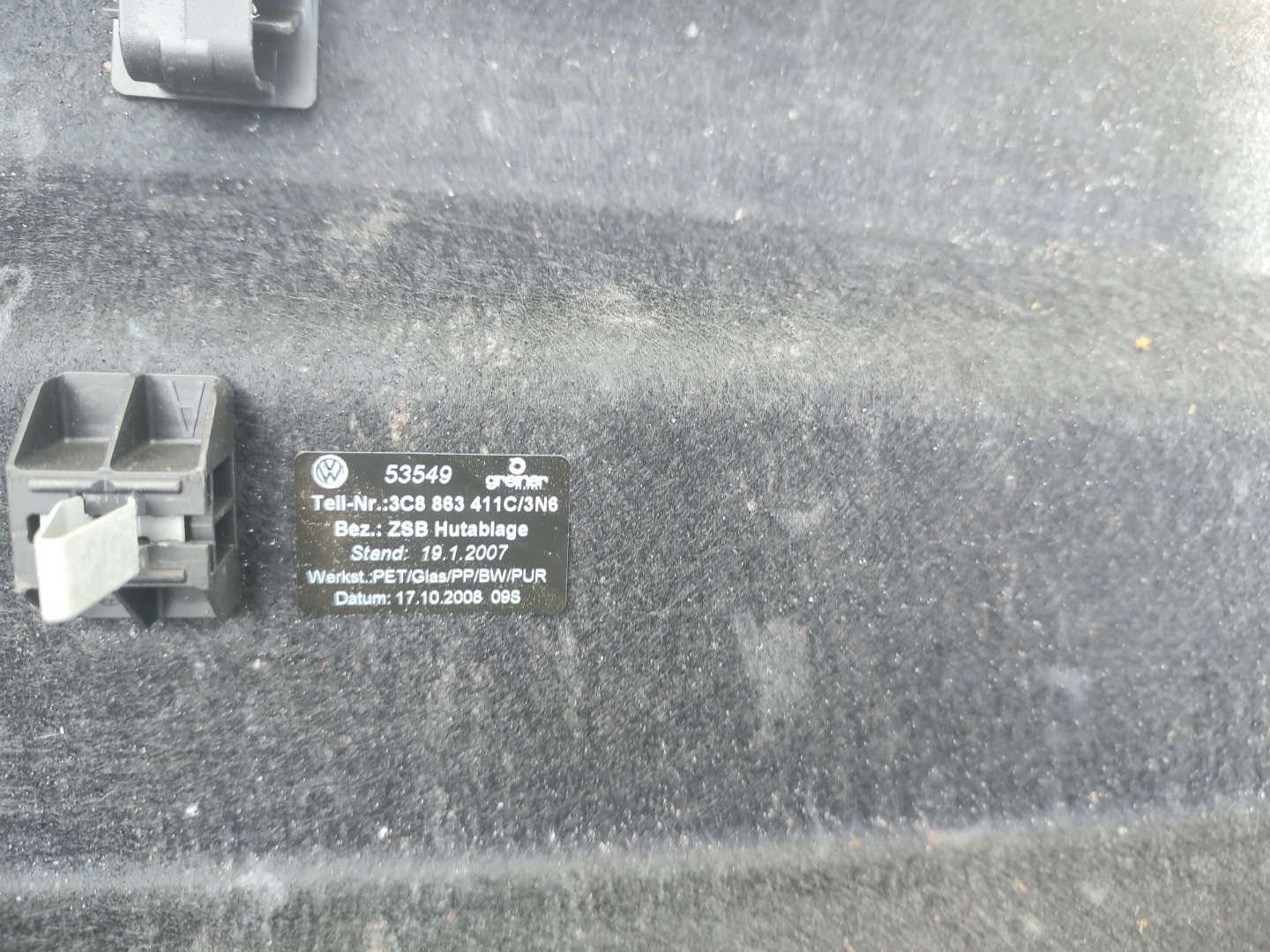plato boot VOLKSWAGEN PASSAT CC 3C8863411C