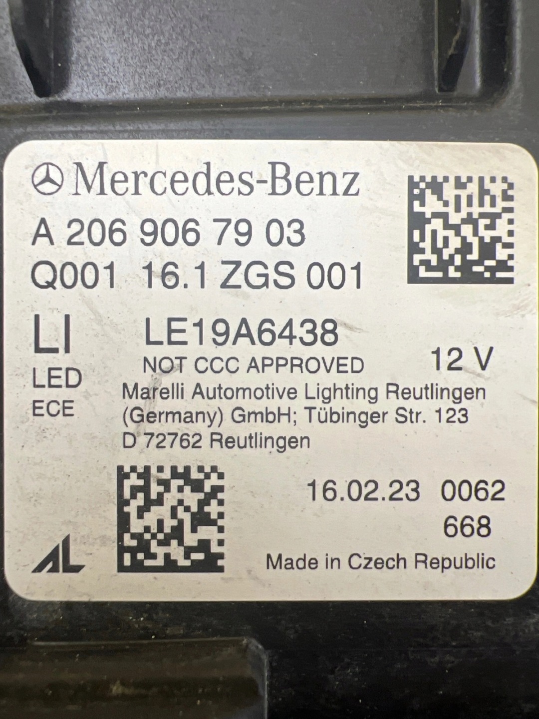 light left Mercedes C-Klasa W206 A2069067903 Digital Light